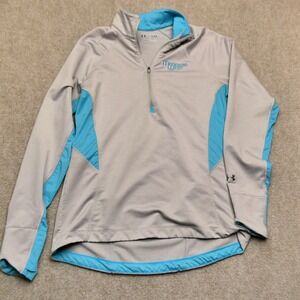 Under Armour Coldgear Shirt Womens Large 1/4 Zip Semi Fitted Minnesota West Gray